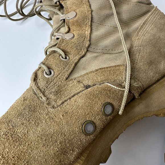 Military Lace Up Combat Boots Mens Sz 9.5 Hot Weather Desert Tan Suede Tactical - Picture 14 of 16